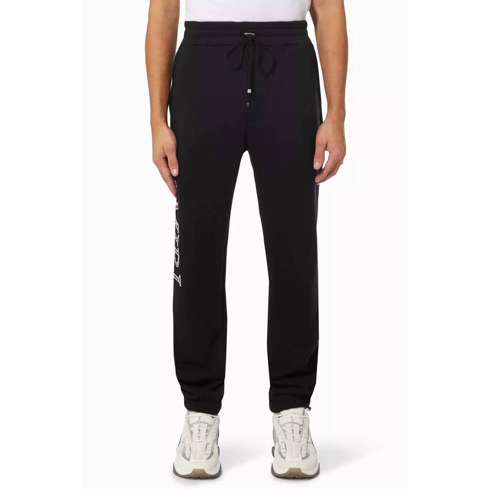 NEW AMIRI leopard applique sweatpants in black